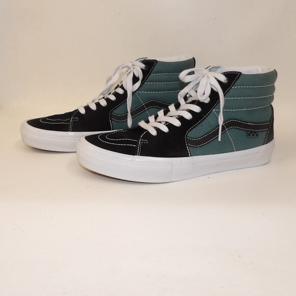 Vans‎ Safari Black & Teal High Top Skateboarding Sneakers Mens Size 11 - Picture 1 of 6